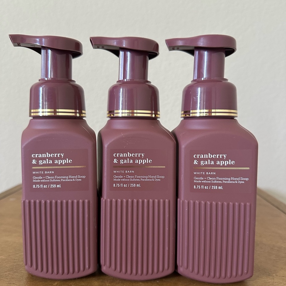 X3 bath and body works CRANBERRY & GALA APPLE foaming hand soaps NEW